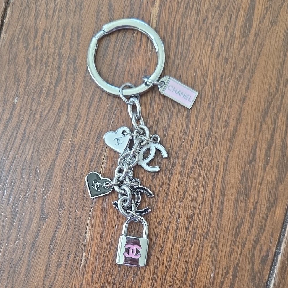 Silver and Pink Charm Key Holder
